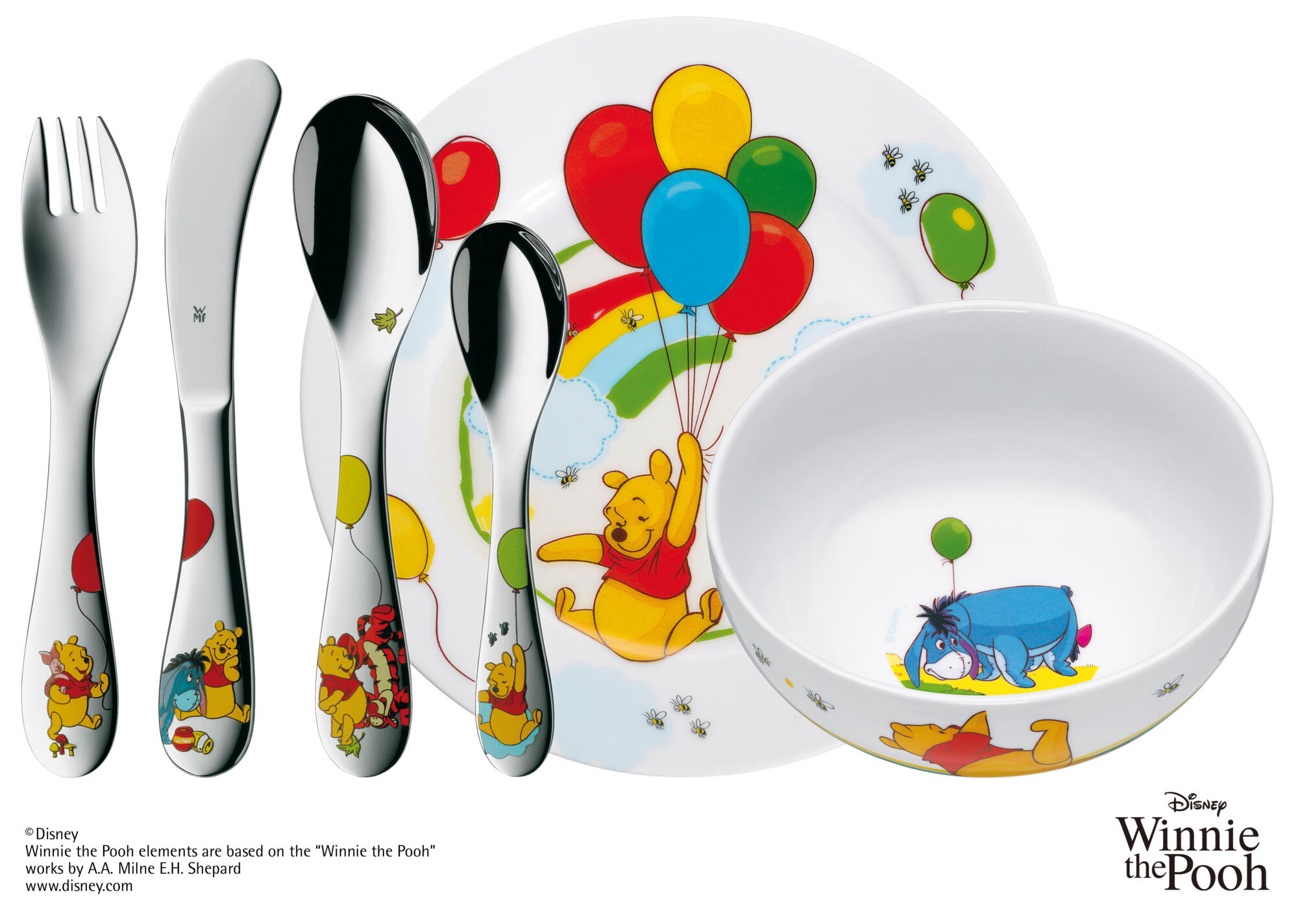 Disney Winnie l'Ourson Ensemble de couverts pour enfants 6 pièces