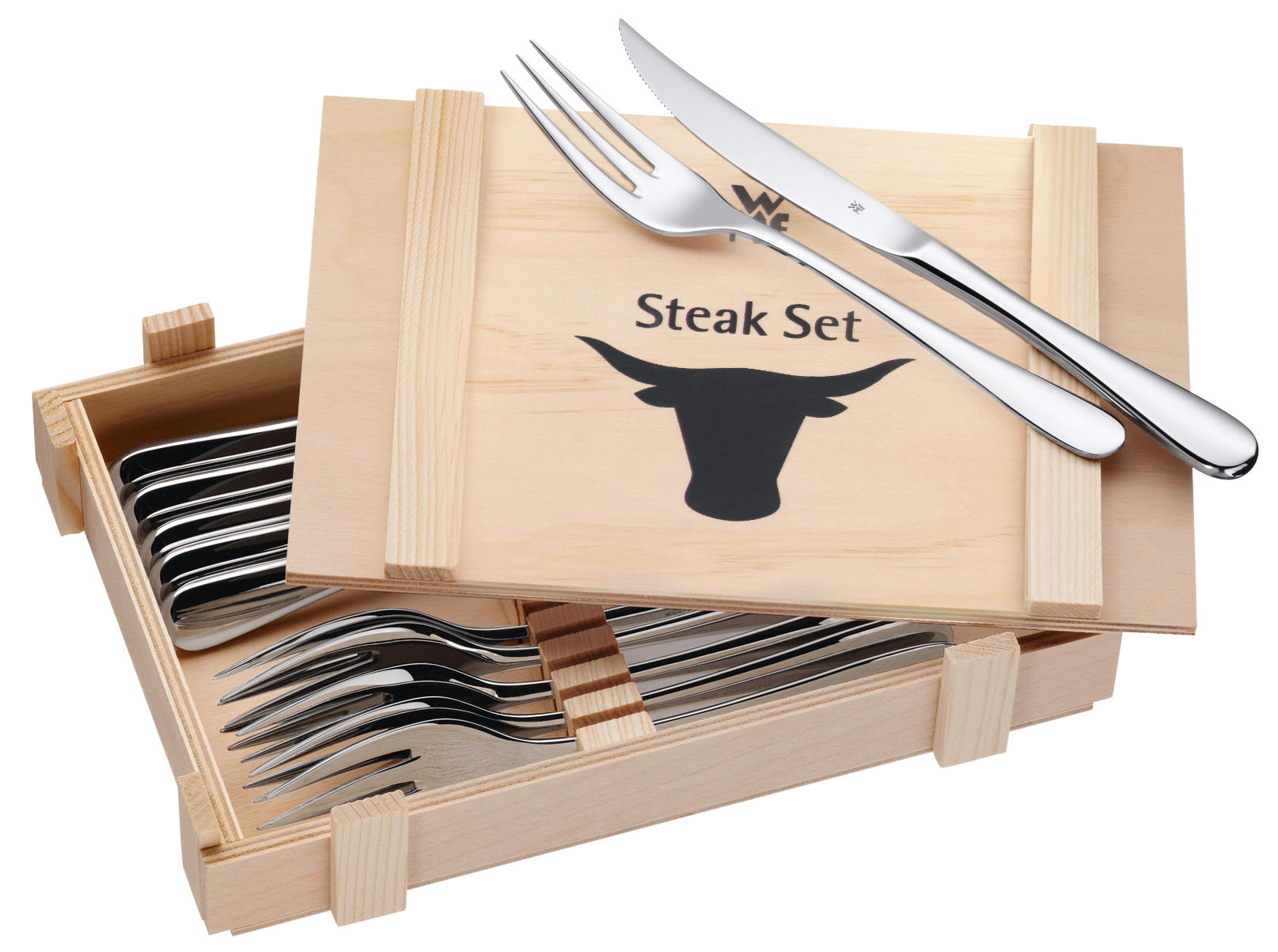 Ensemble de couteaux et de fourchettes à steak, 12 pièces