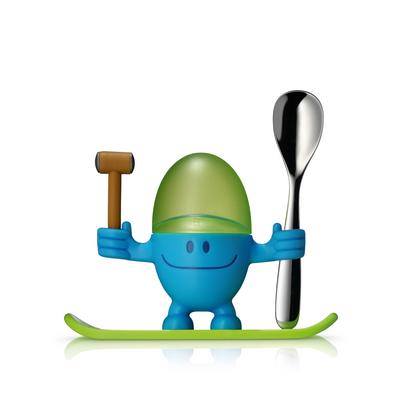 Coquetier McEgg avec cuillère, bleu/vert, 2 pièces