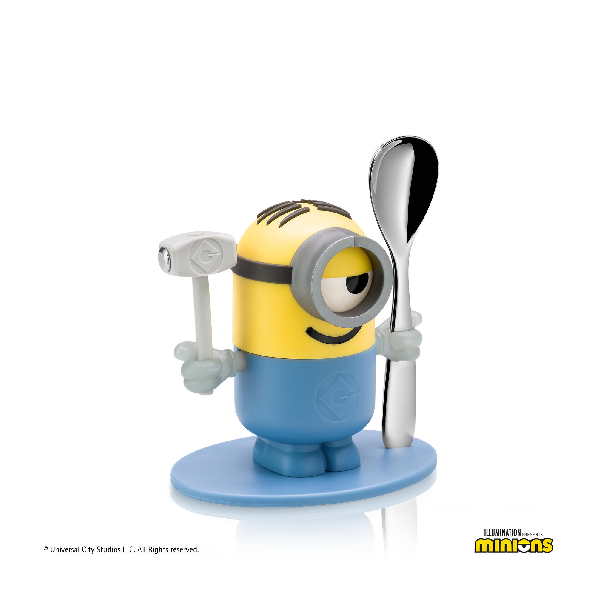 Les Minions coquetier avec cuillère, 2 pièces