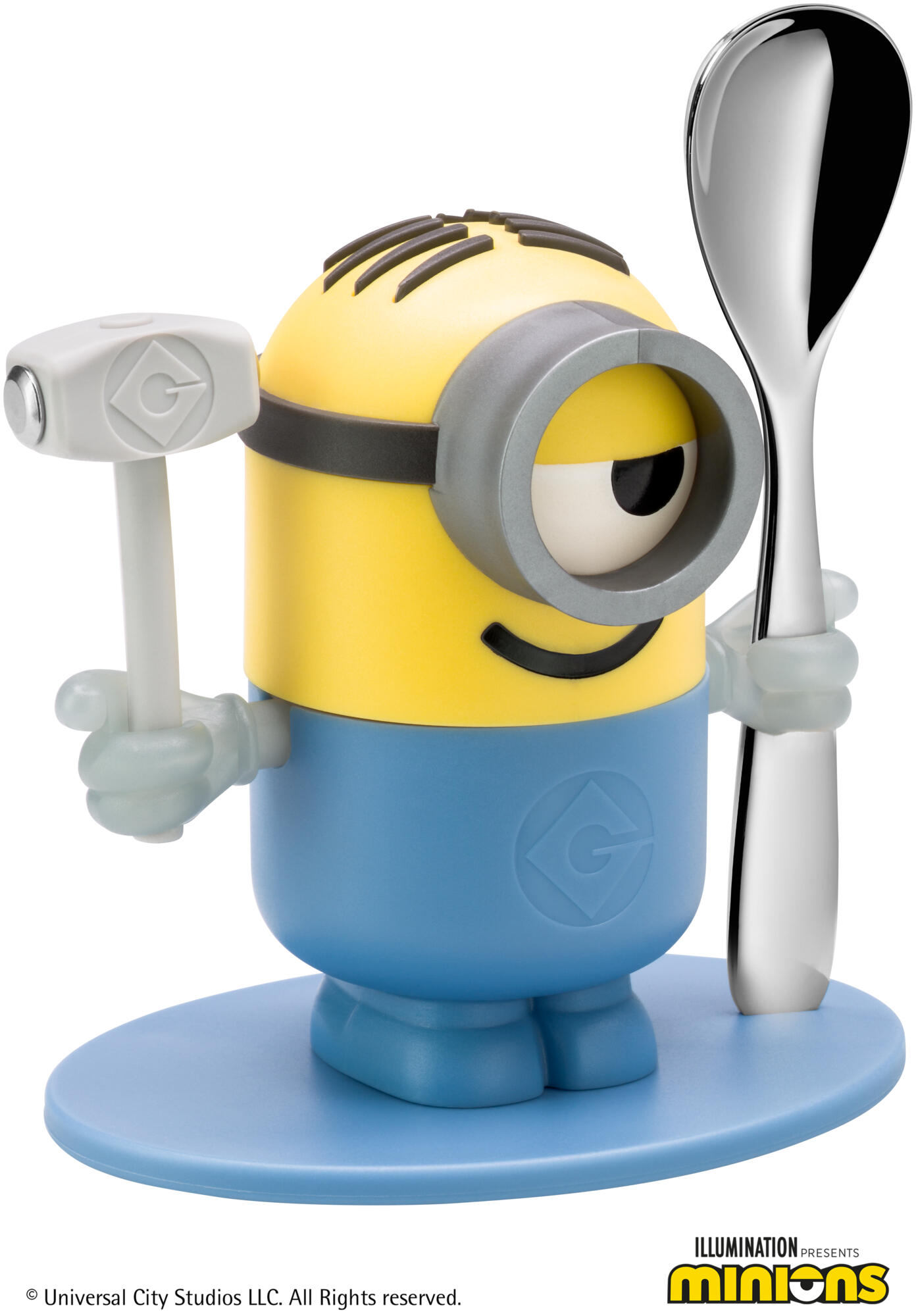 Les Minions coquetier avec cuillère, 2 pièces